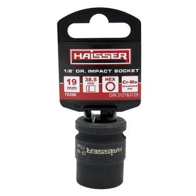 Головка ударна шестигранна 1/2" фосфат. 19ммx38.5мм HAISSER 70206 фото