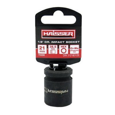 Головка ударна шестигранна 1/2" фосфат. 21ммx38.5мм HAISSER 70208 фото