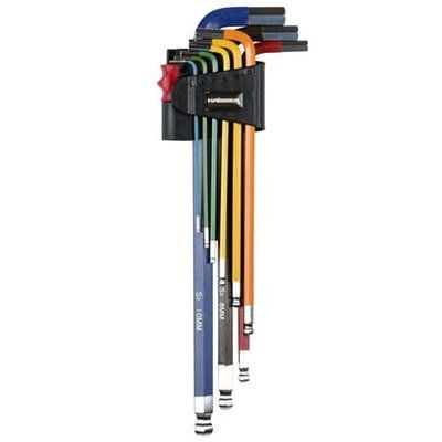 Набір Г-подібних ключів TORX екстра-дов.з отв.9 од.S2,T10-50 HAISSER 48117 фото