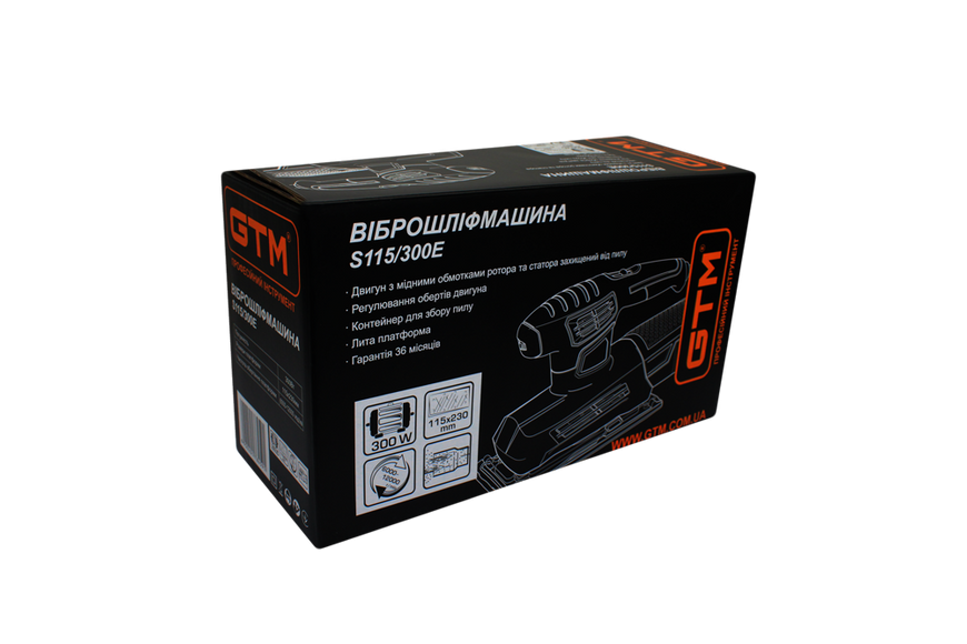 Віброшліфмашина S115/300E, 300Вт, 115*230мм, 6000-12000 рухів/хв 2627 фото