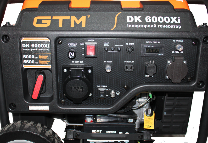 Генераторна установка інверторна відкрита DK6000Xi, 5,0кВт ном. потужн., 230В, 50Гц,Ручн.Старт /Електростарт 34058 фото